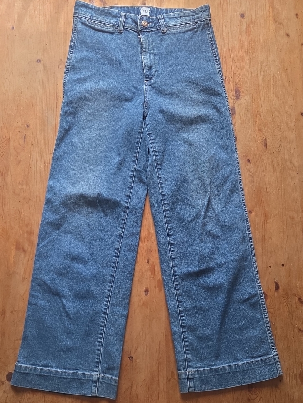 Women's 90s Style GAP High Rise Wide Leg Blue Jeans | Size 8/29T